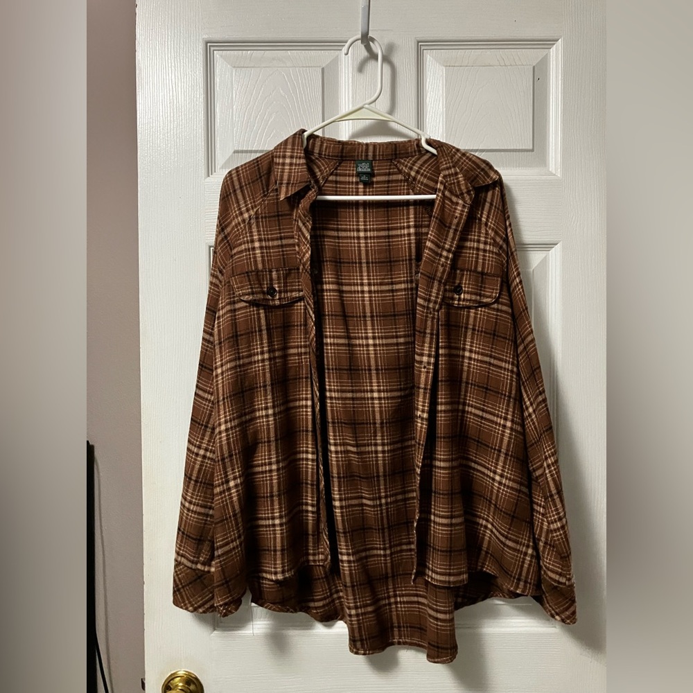 Oversized brown flannel